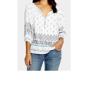 Johnny Was Camber Gauze Blouse top.